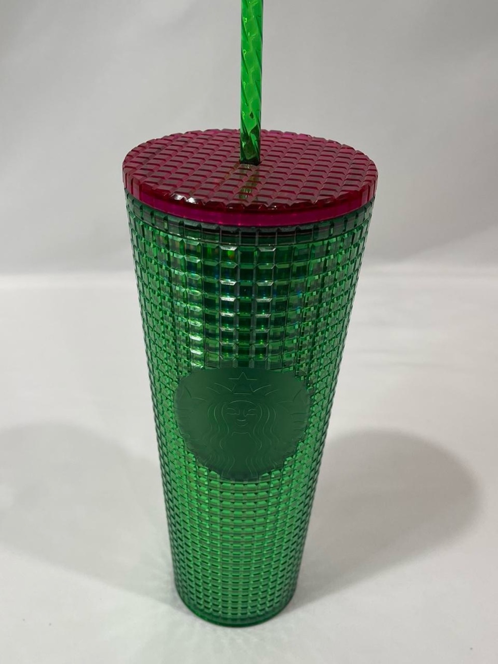 Holiday Green 24 oz Starbucks Cold Cup Tumbler With Straw